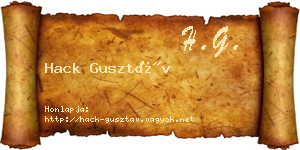 Hack Gusztáv névjegykártya